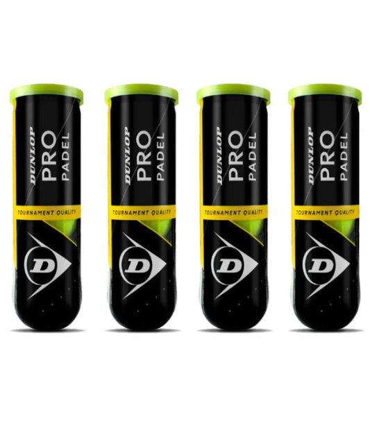 4 X Dunlop Pro Padel Balls (3 Ball Tube)